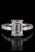 3.82ct Emerald Cut Lab Grown Engagement Ring