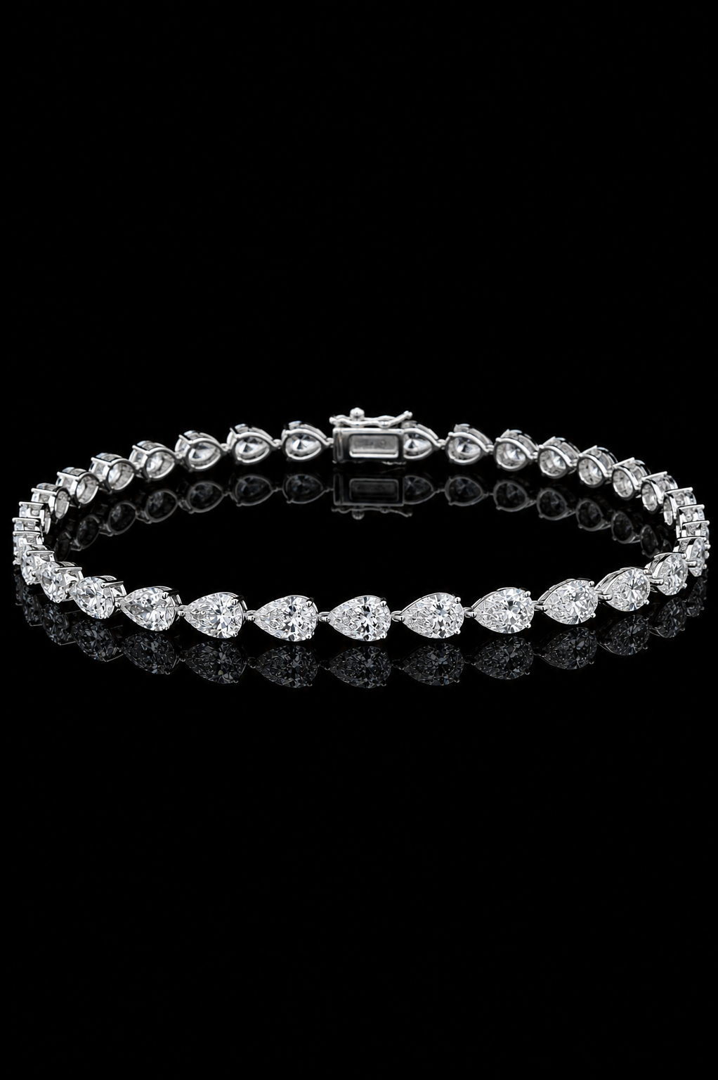 6.0ct Pear Shape Lab Grown Tennis Bracelet