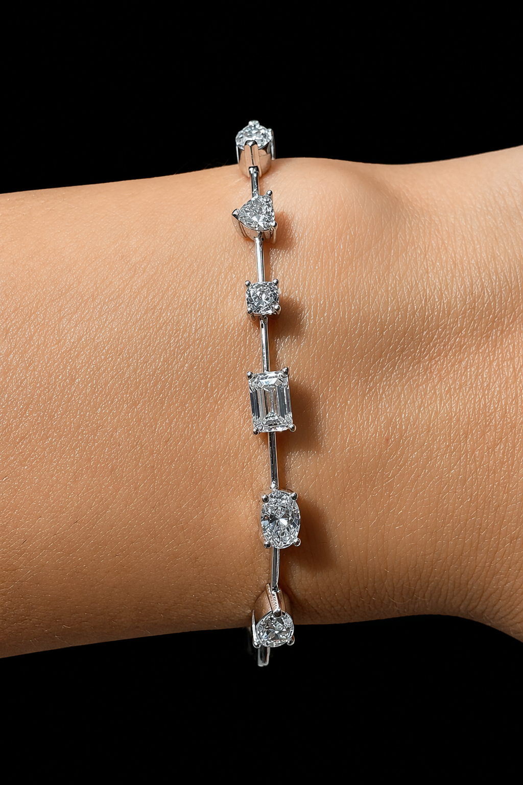6.70ct Multi-Shape Lab Grown Tennis Bracelet