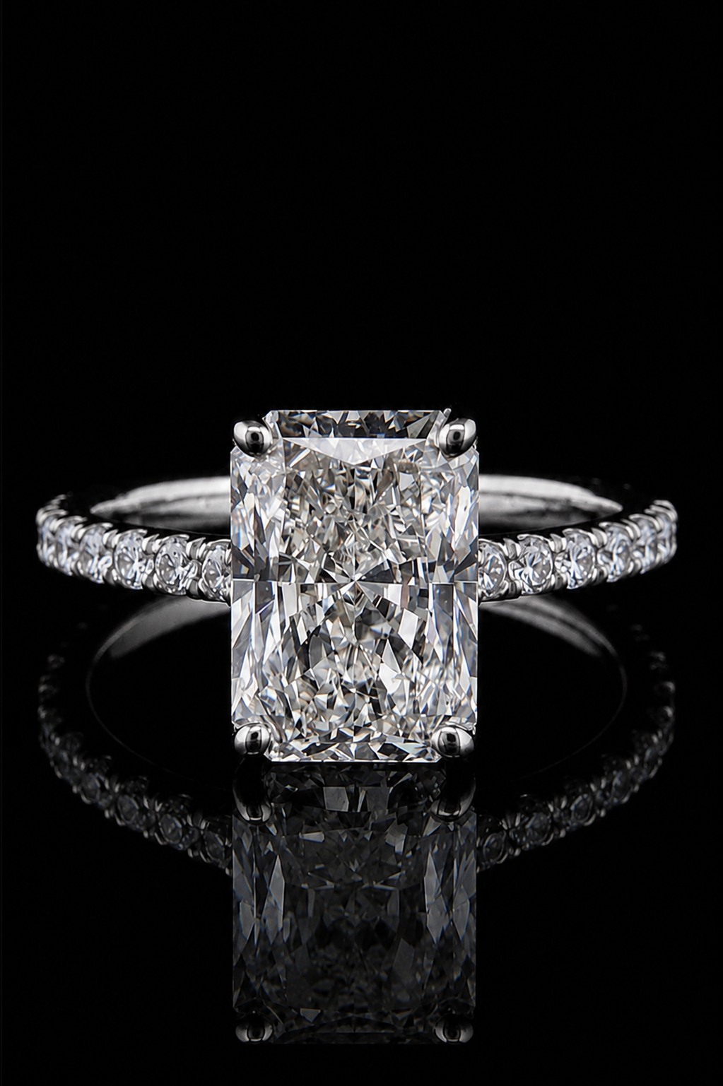 4.02ct Radiant Cut Lab Grown Engagement Ring