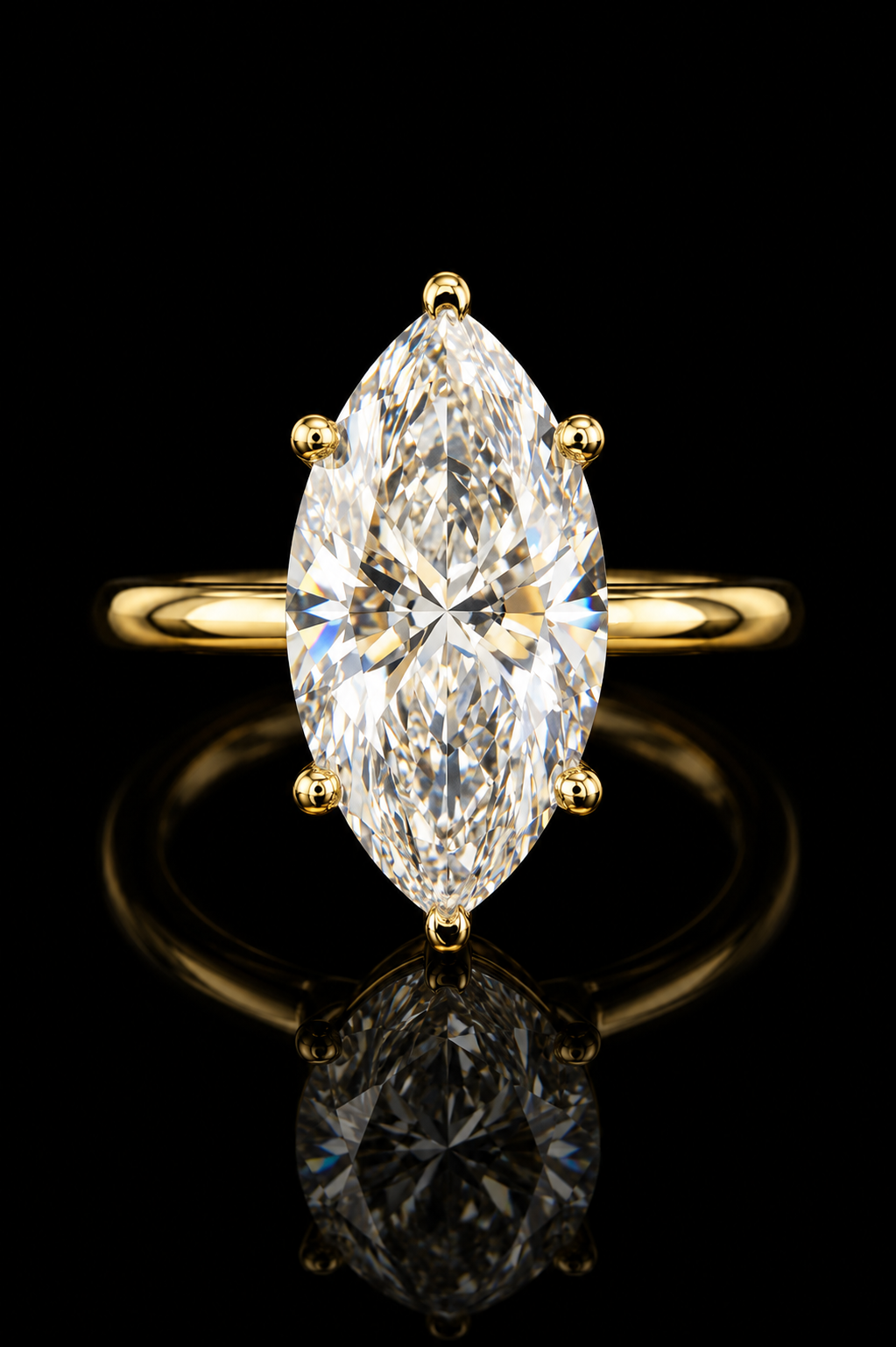 3.52ct Marquise Cut Lab Grown Engagement Ring