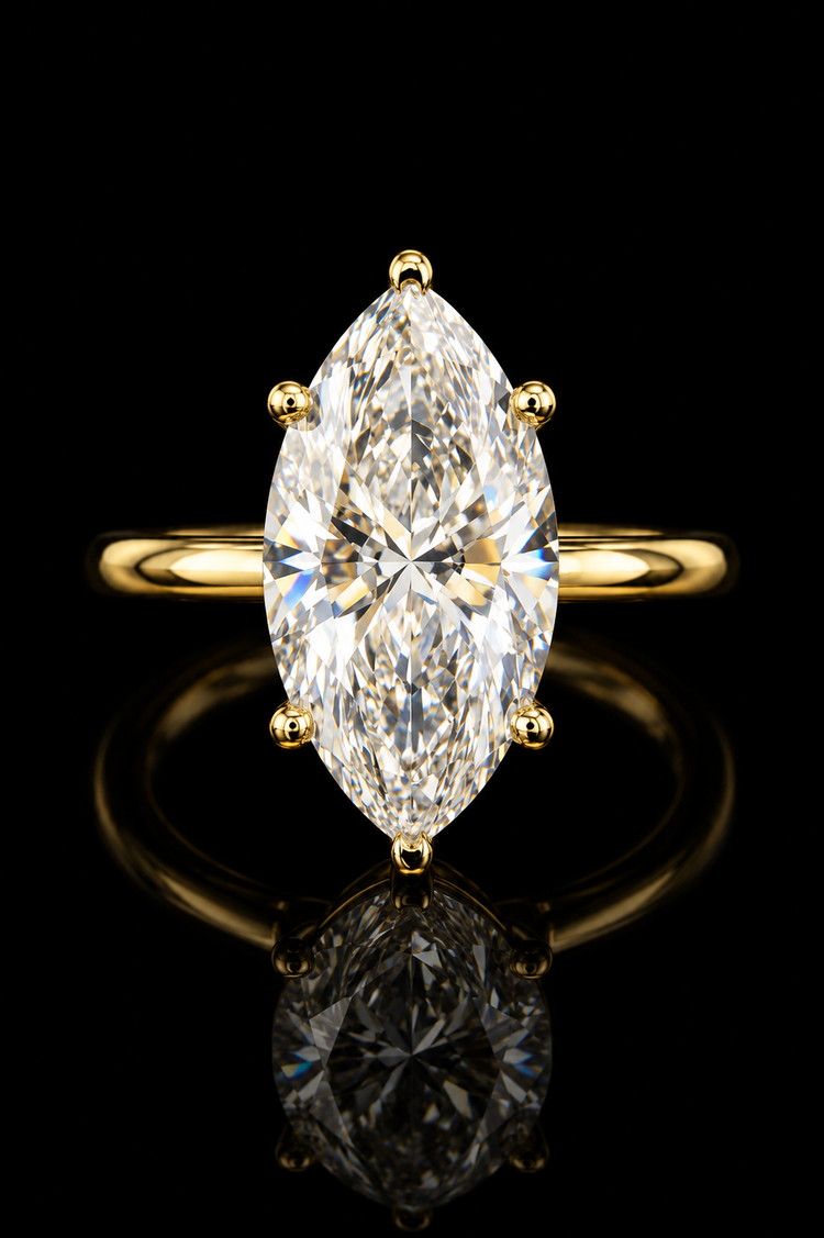 3.52ct Marquise Cut Lab Grown Engagement Ring