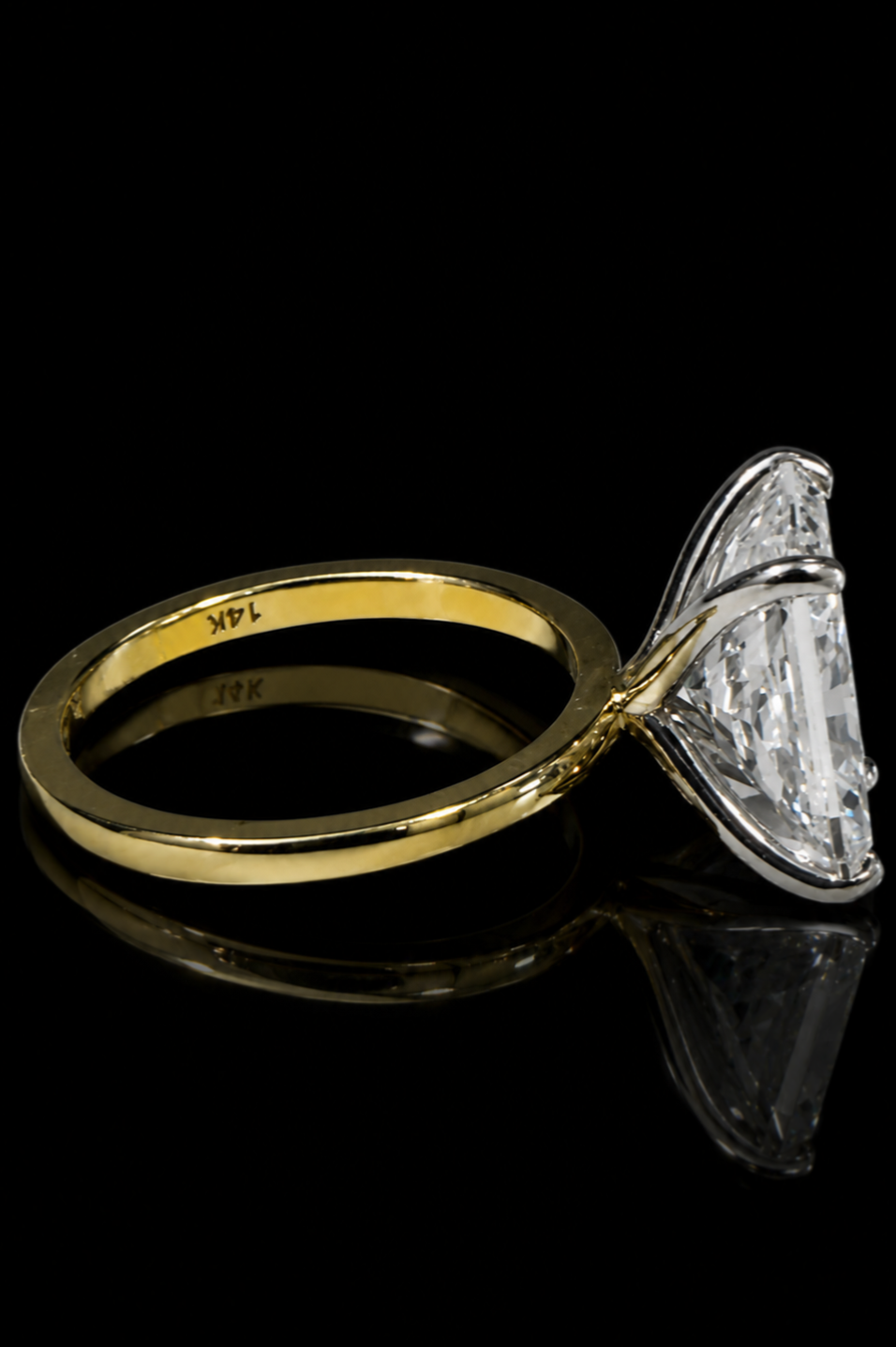 4.09ct Radiant Cut Lab Grown Engagement Ring
