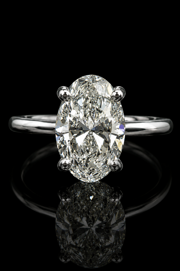 2.60ct Oval Solitaire Lab Grown Engagement Ring