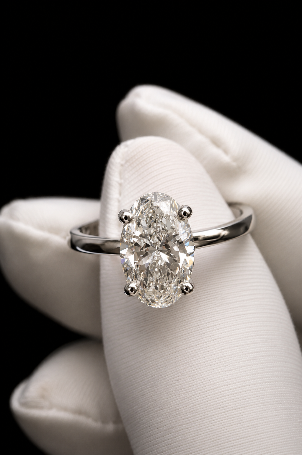 2.60ct Oval Solitaire Lab Grown Engagement Ring