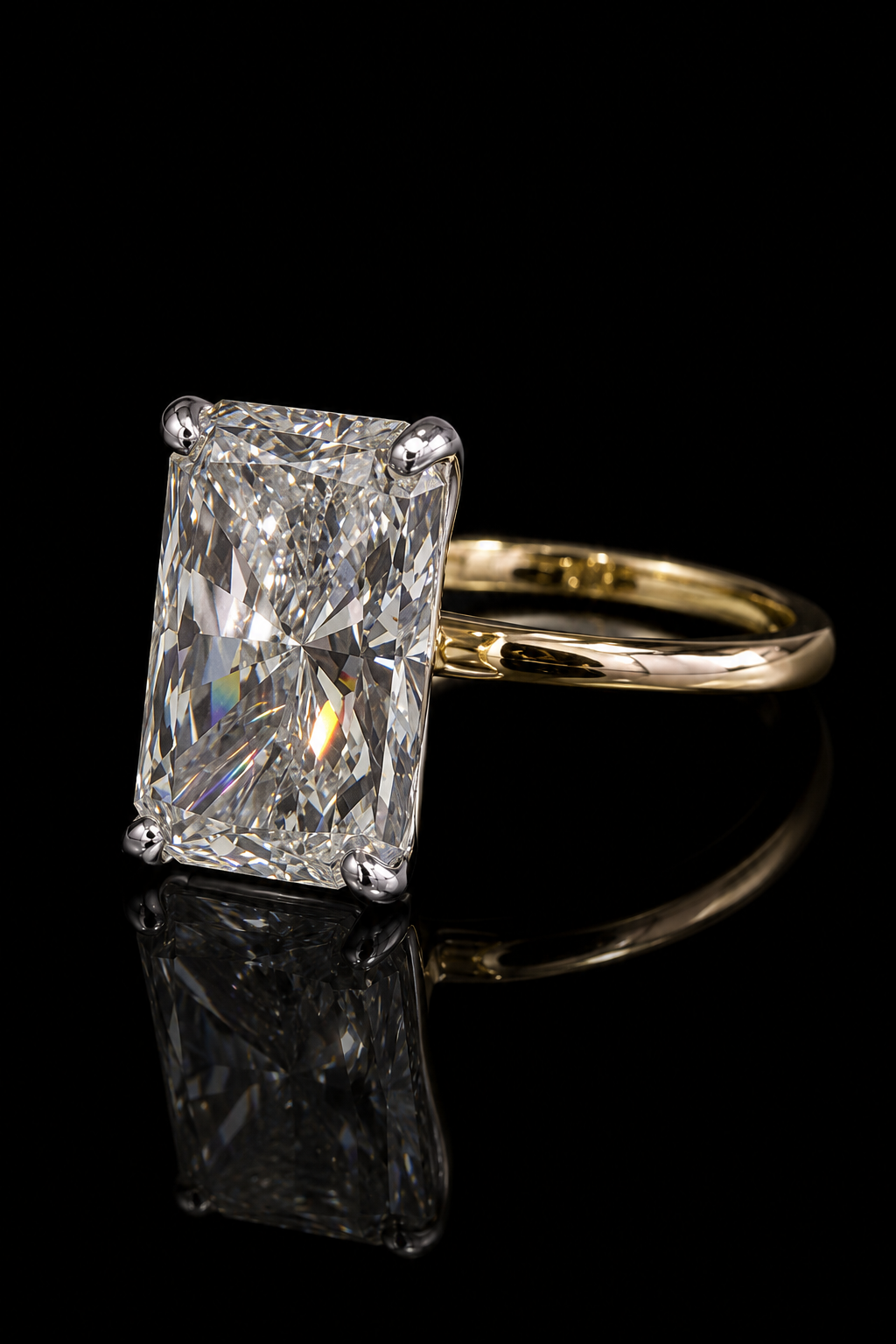 4.09ct Radiant Cut Lab Grown Engagement Ring