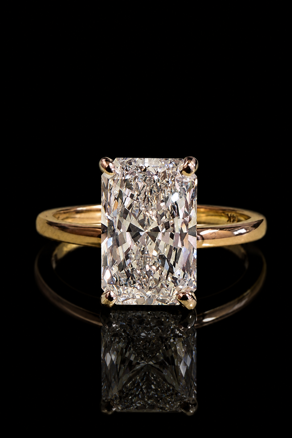 4.09ct Radiant Cut Lab Grown Engagement Ring