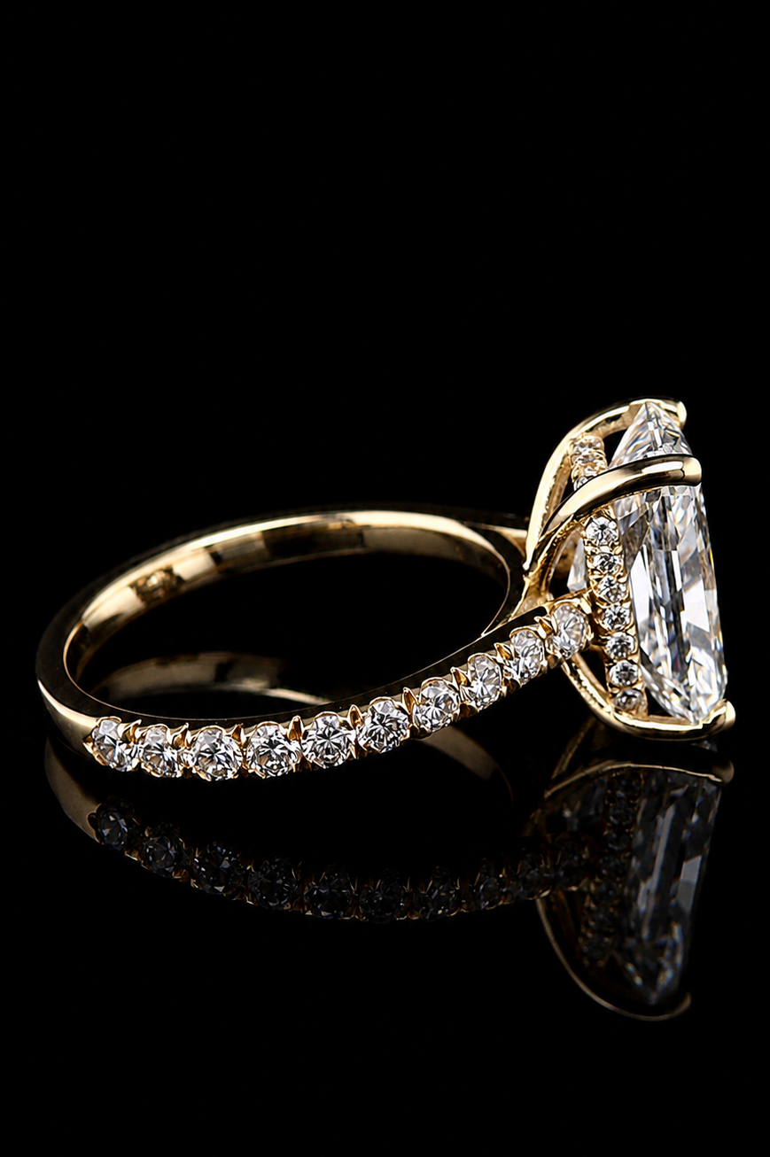 4.02ct Radiant Cut Lab Grown Engagement Ring