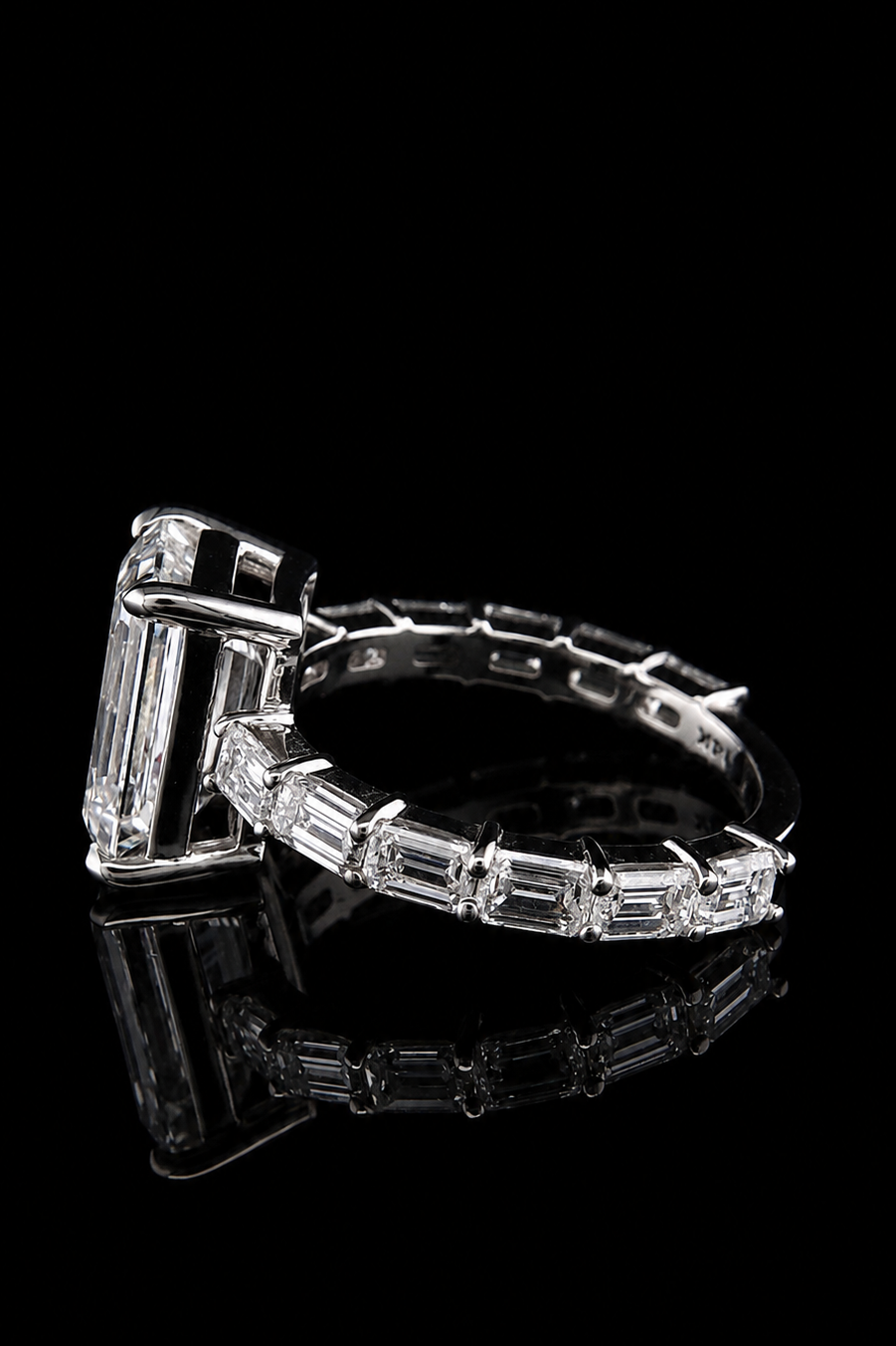 3.82ct Emerald Cut Lab Grown Engagement Ring