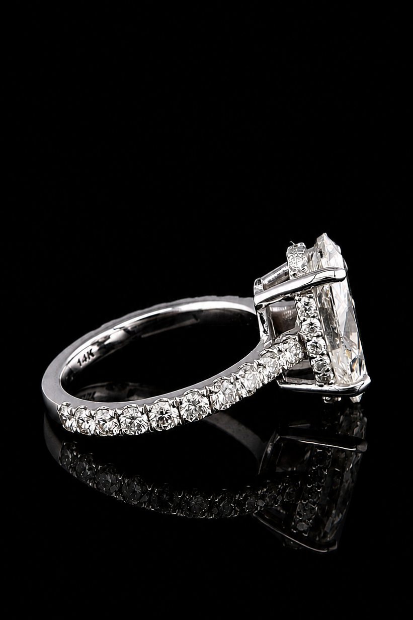 3.26ct Marquise Cut Lab Grown Engagement Ring