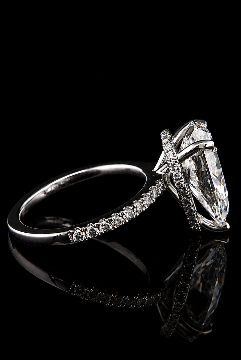 4.26ct Pear Shape Lab Grown Engagement Ring
