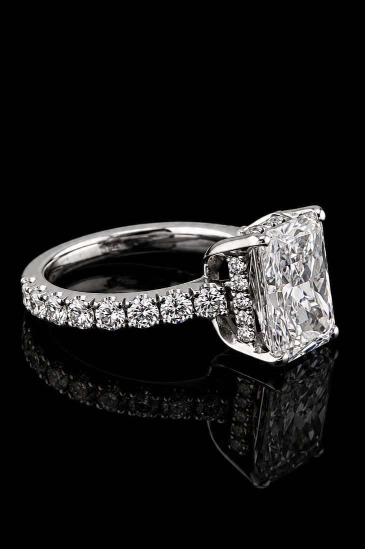 3.50ct Radiant Cut Lab Grown Engagement Ring