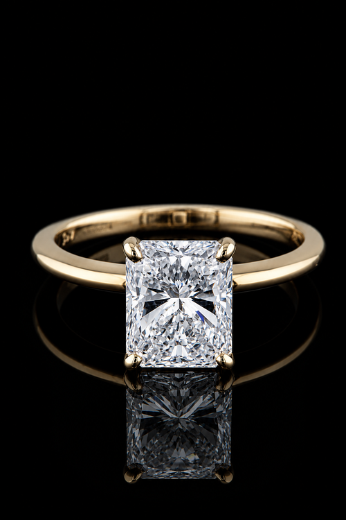 2.01ct Radiant Cut Solitare Lab Grown Engagement Ring