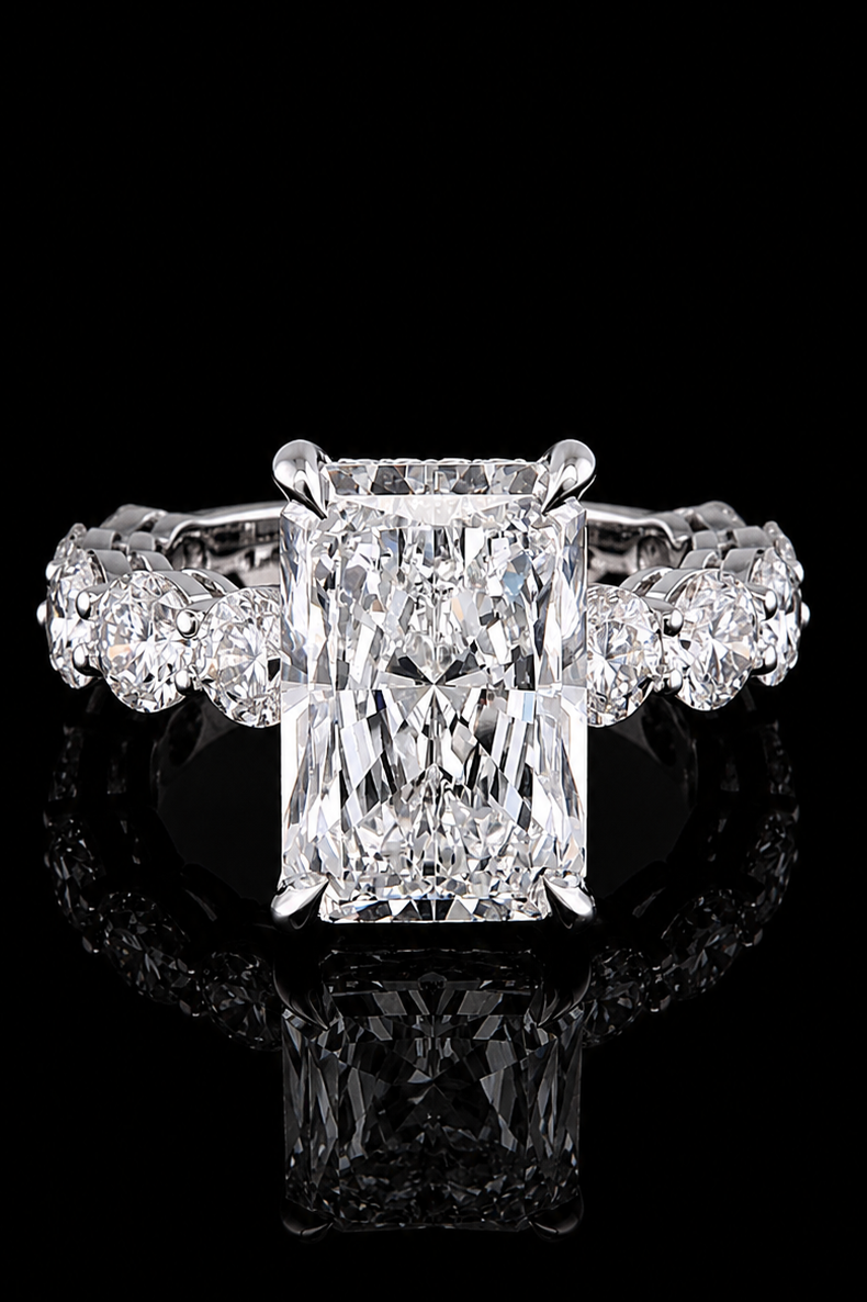 4.06ct Radiant Cut Lab Grown Engagement Ring