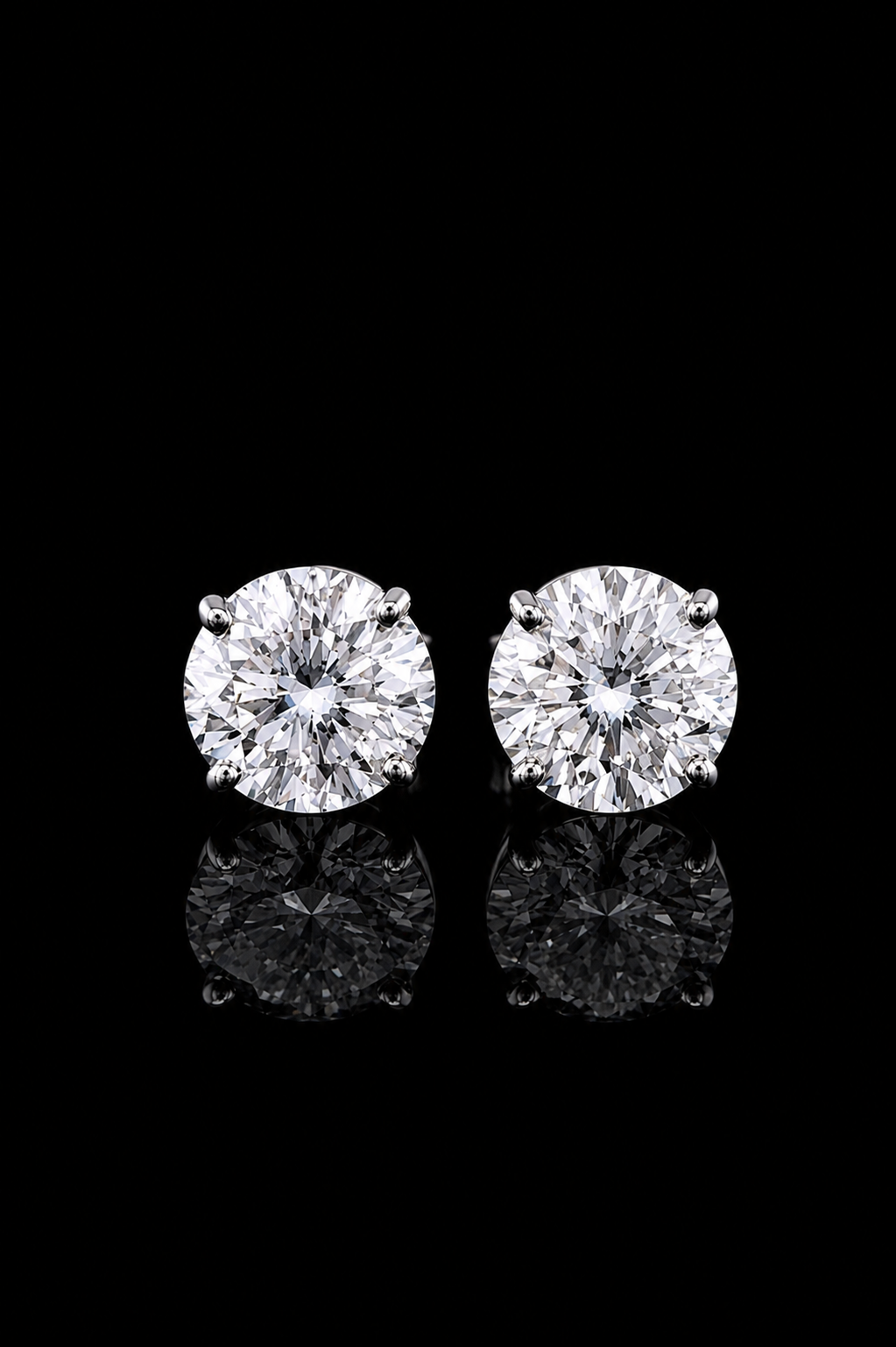 4.0ct Total Weight Round Lab Grown Stud Earrings