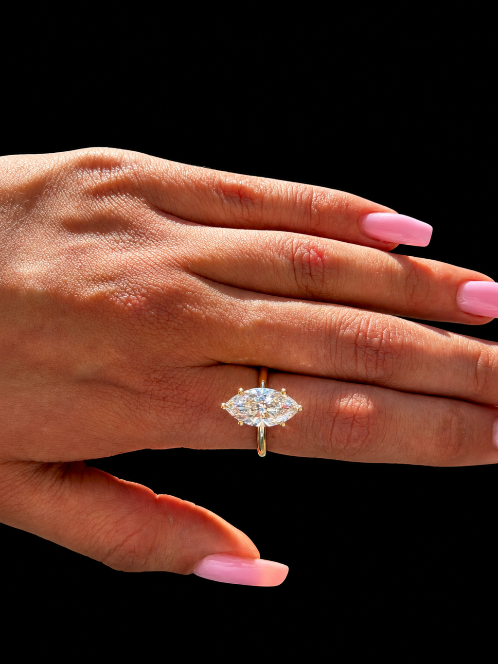 3.52ct Marquise Cut Lab Grown Engagement Ring