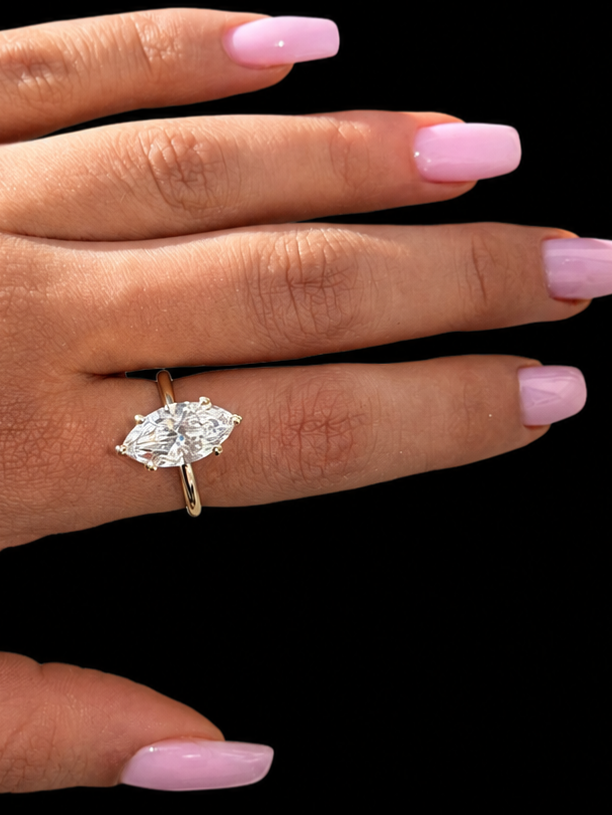 3.52ct Marquise Cut Lab Grown Engagement Ring