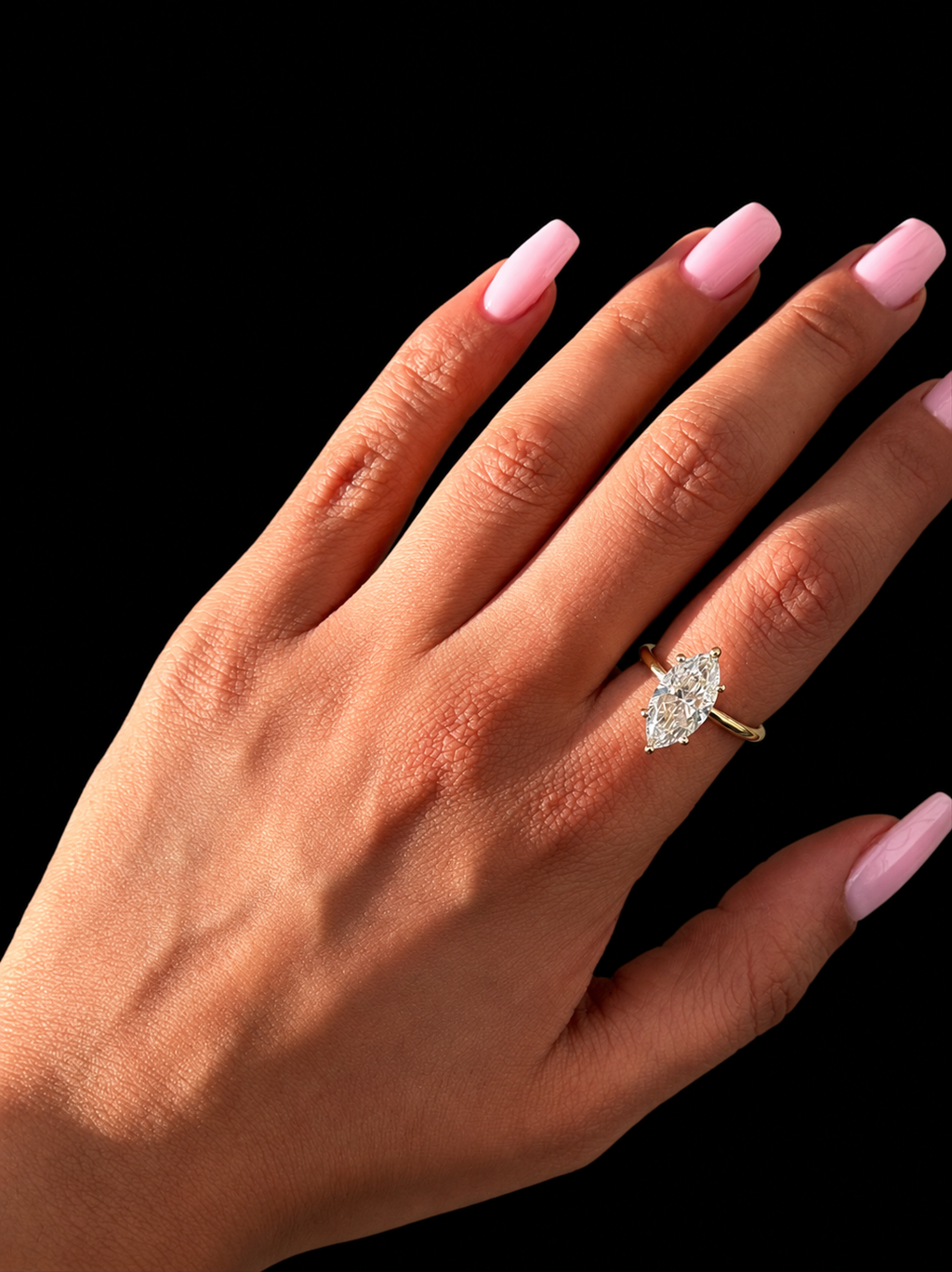 3.52ct Marquise Cut Lab Grown Engagement Ring