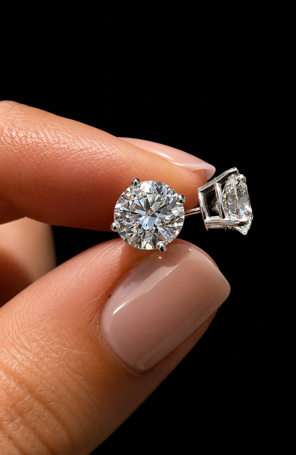 4.0ct Total Weight Round Lab Grown Stud Earrings