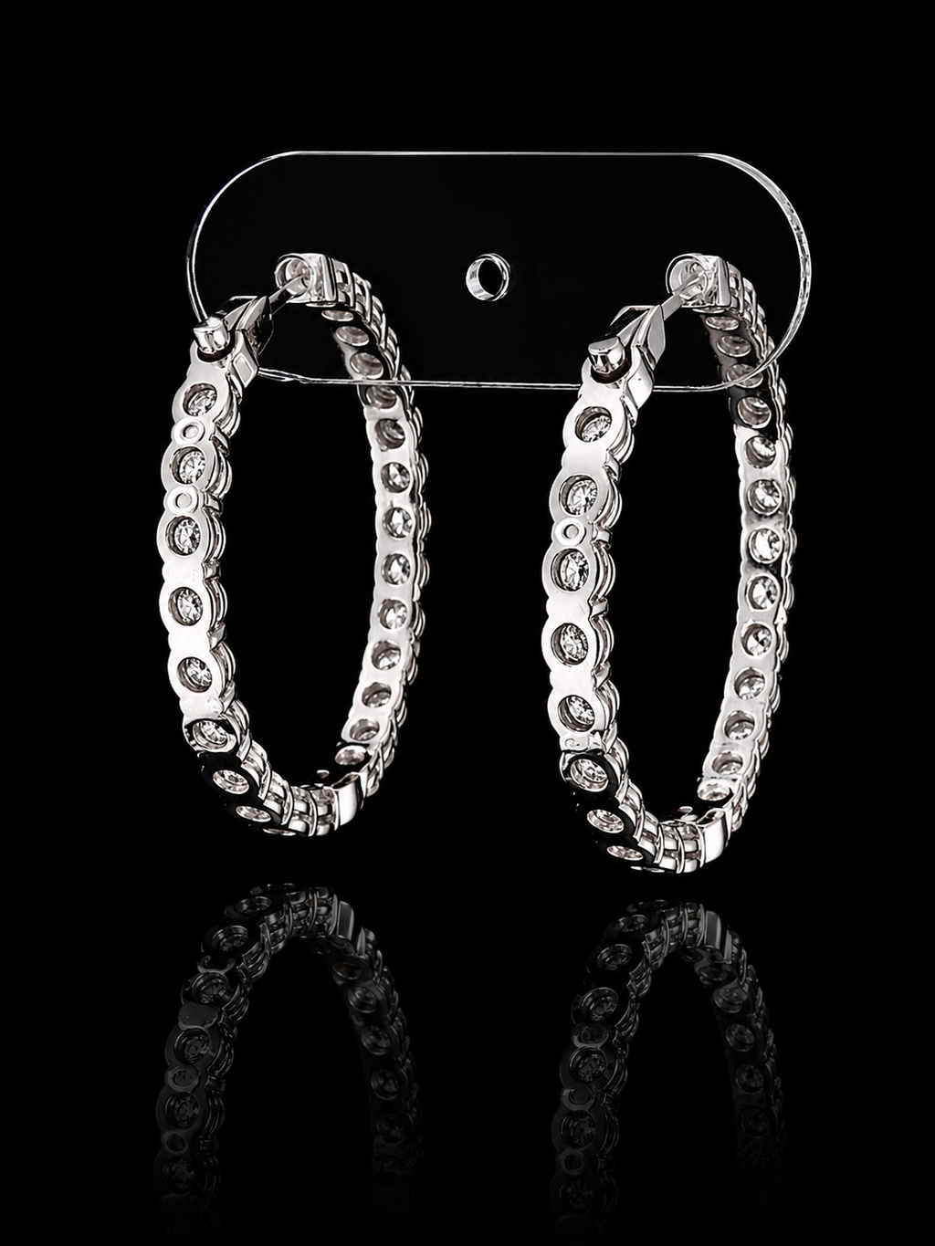 6.44ct Round Lab Grown Diamond Hoop Earrings