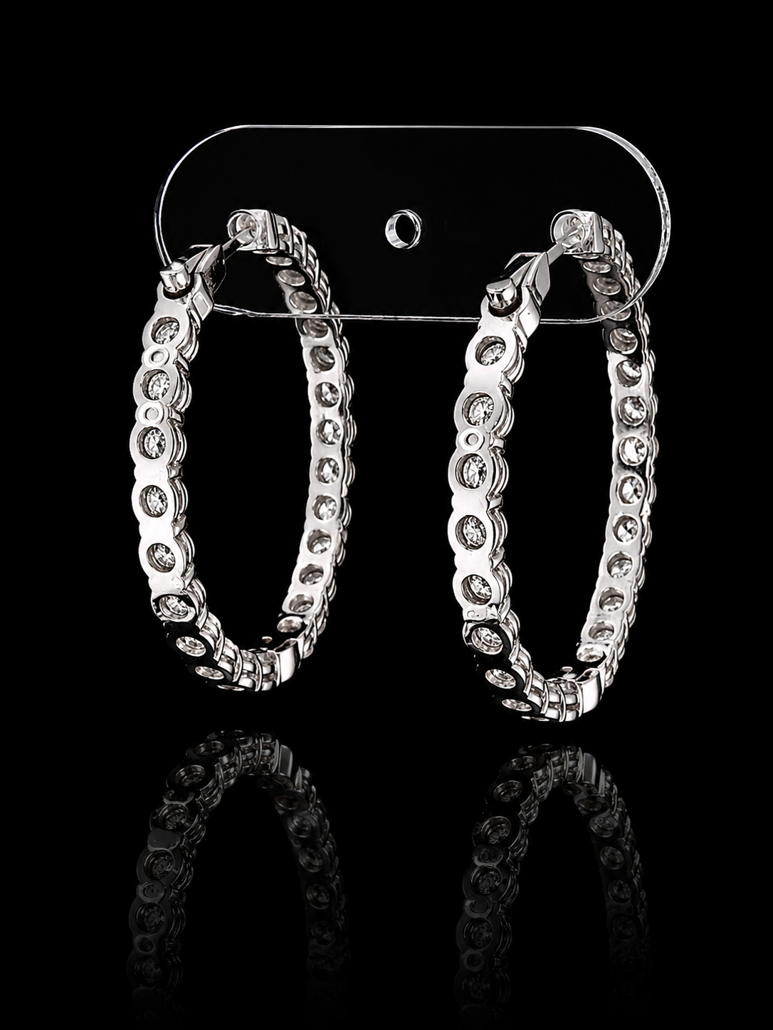 6.44ct Round Lab Grown Diamond Hoop Earrings