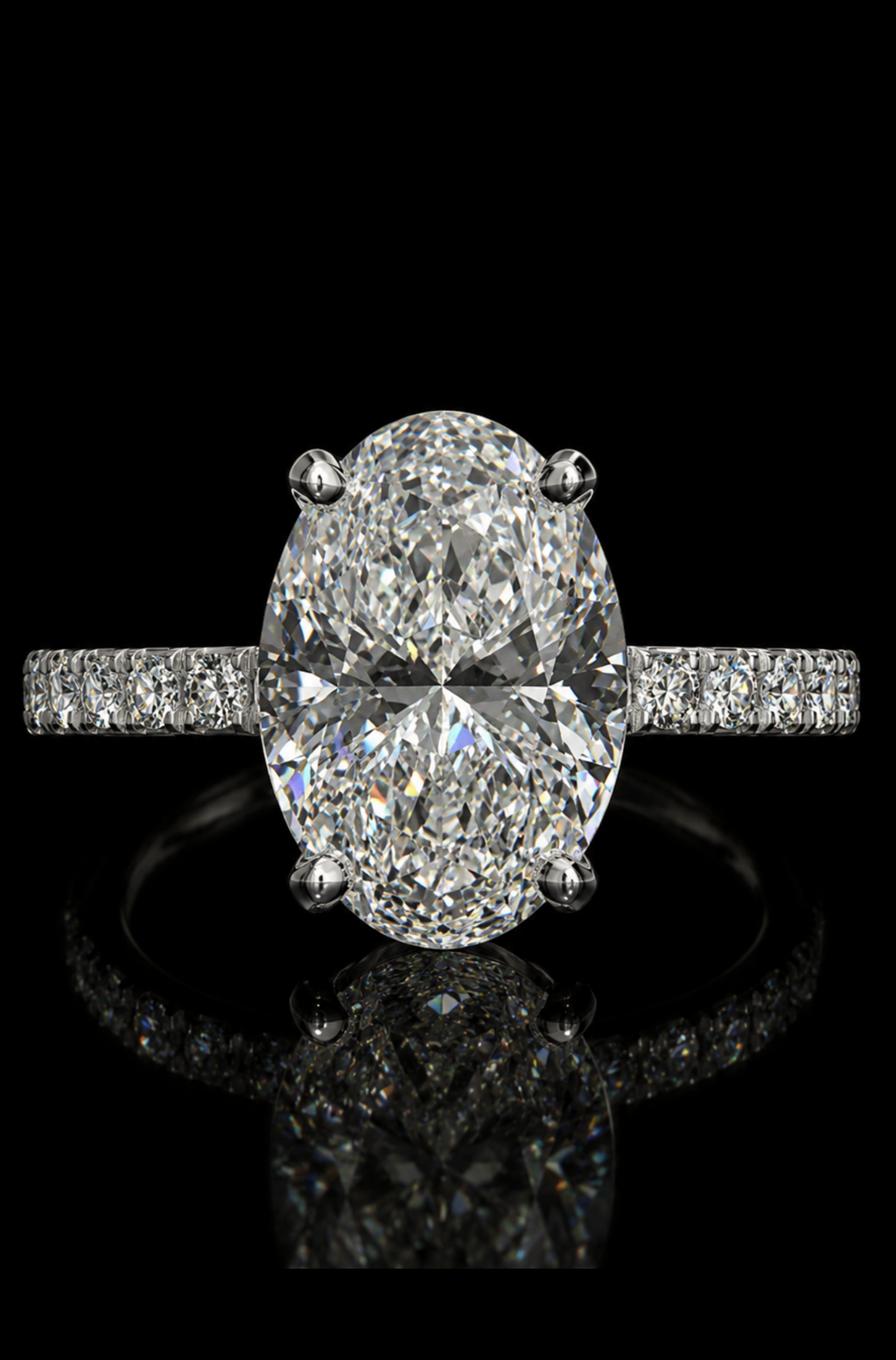 3.02ct Oval Lab Grown Engagement Ring