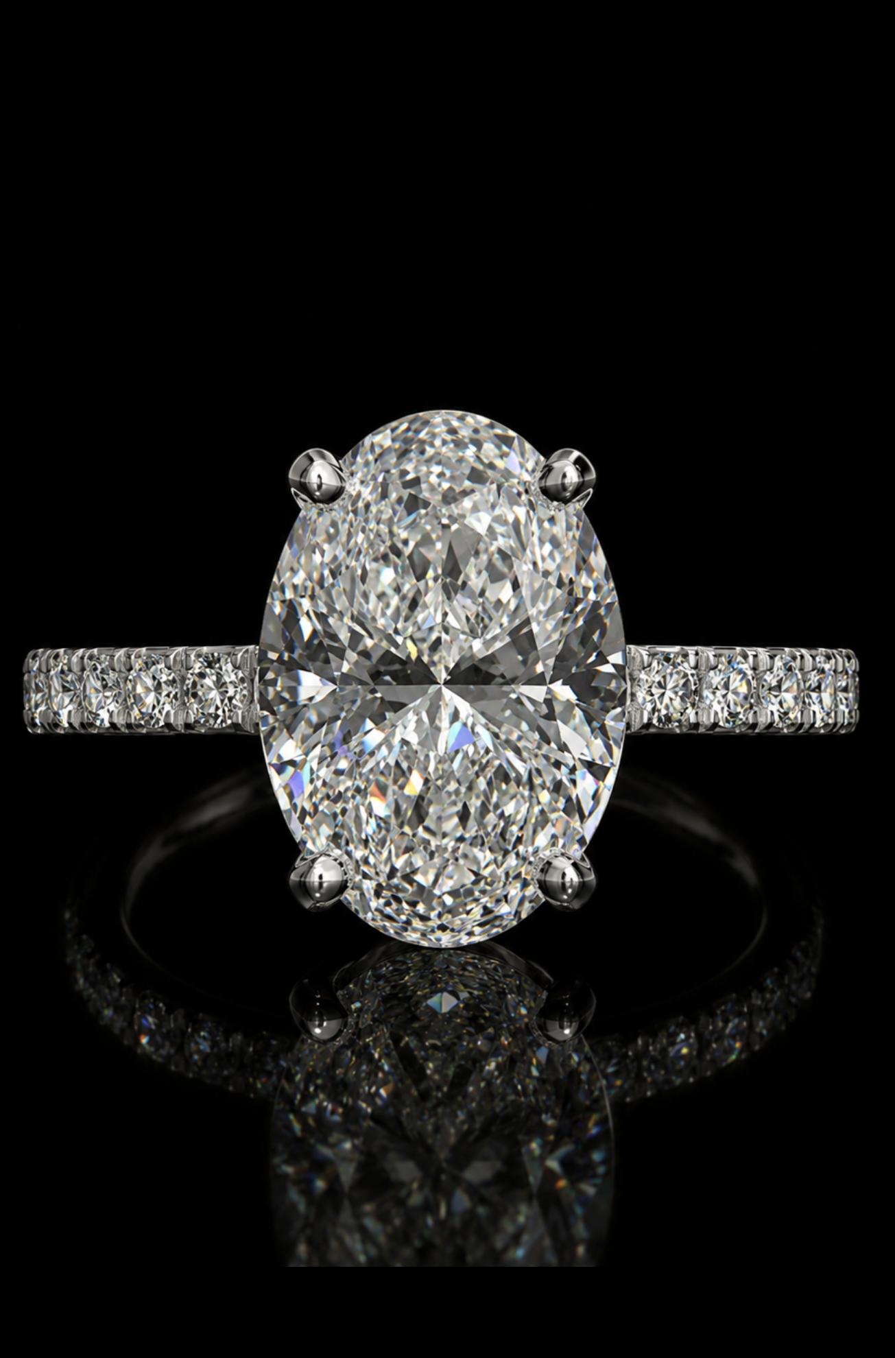 3.02ct Oval Lab Grown Engagement Ring