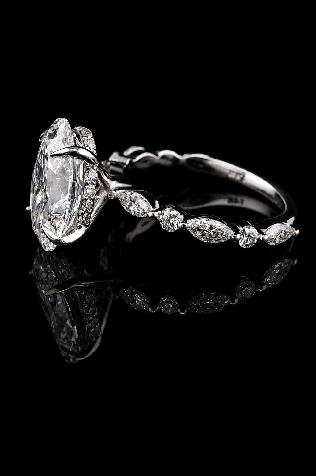 3.02ct Oval Cut Lab Grown Engagement Ring