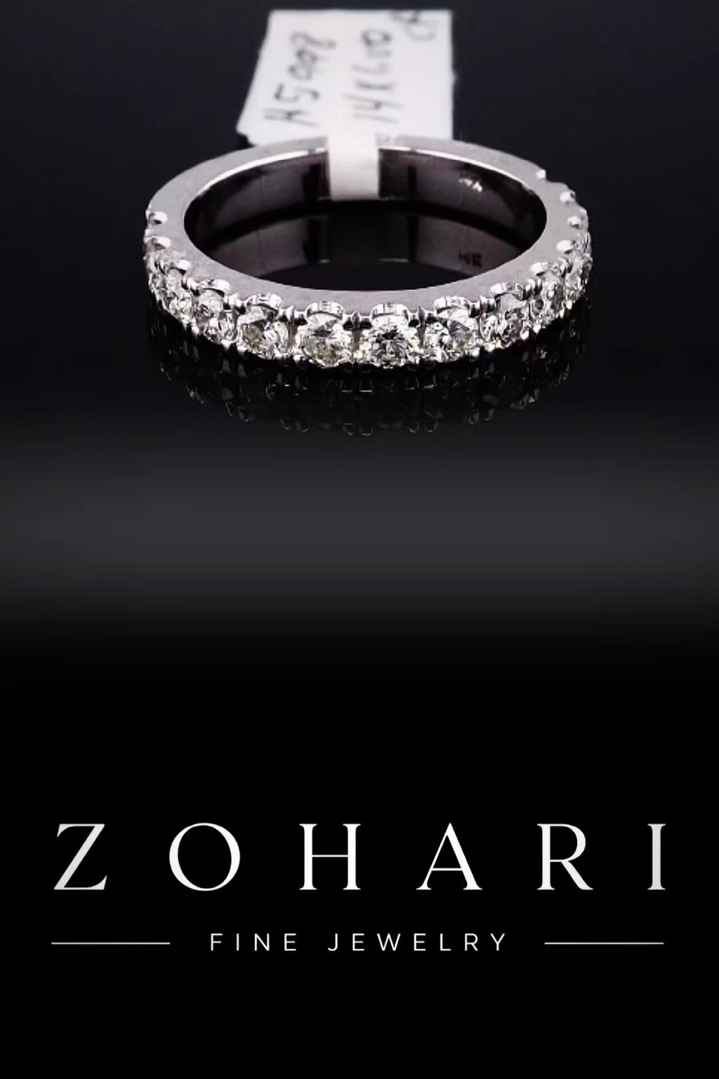 1.0ct Round Lab Grown 3/4 Way Wedding Band