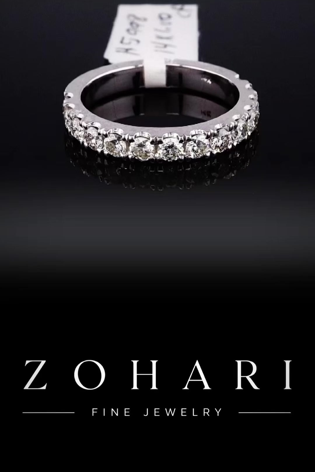1.0ct Round Lab Grown 3/4 Way Wedding Band