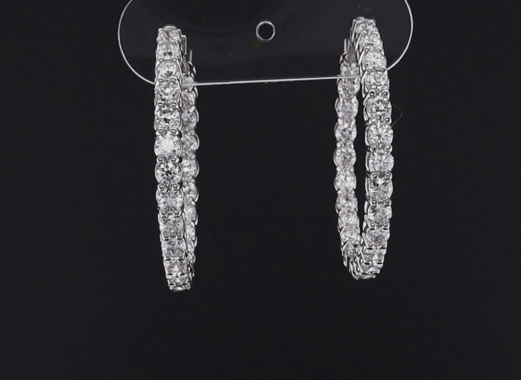 6.44ct Round Lab Grown Diamond Hoop Earrings