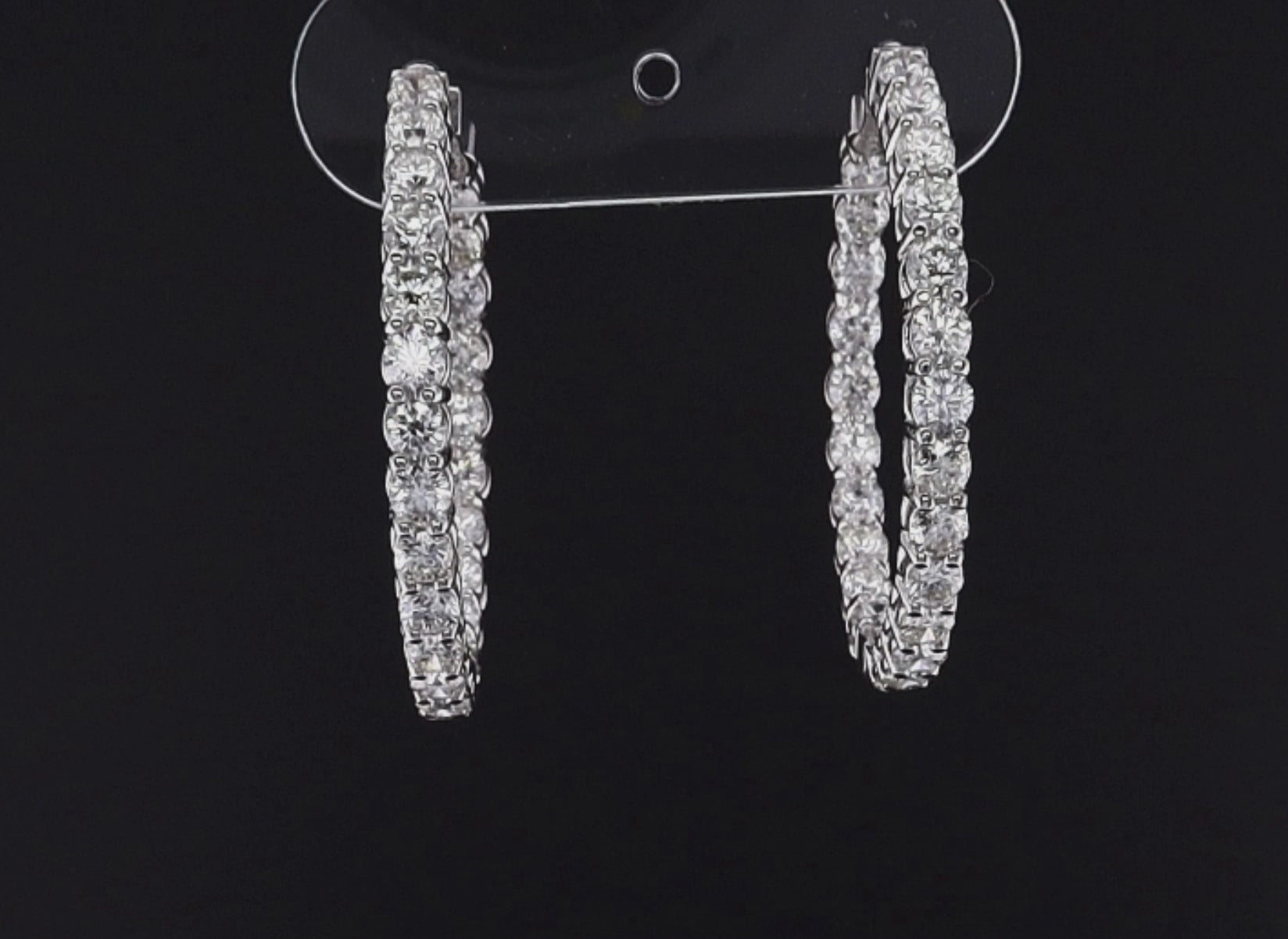 6.44ct Round Lab Grown Diamond Hoop Earrings