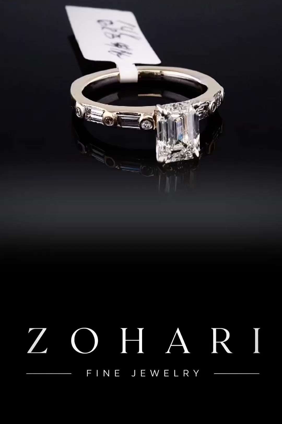 2.04ct Emerald Cut Lab Grown Engagement Ring