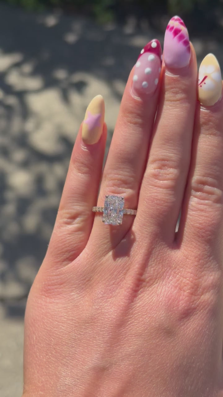 4.02ct Radiant Cut Lab Grown Engagement Ring