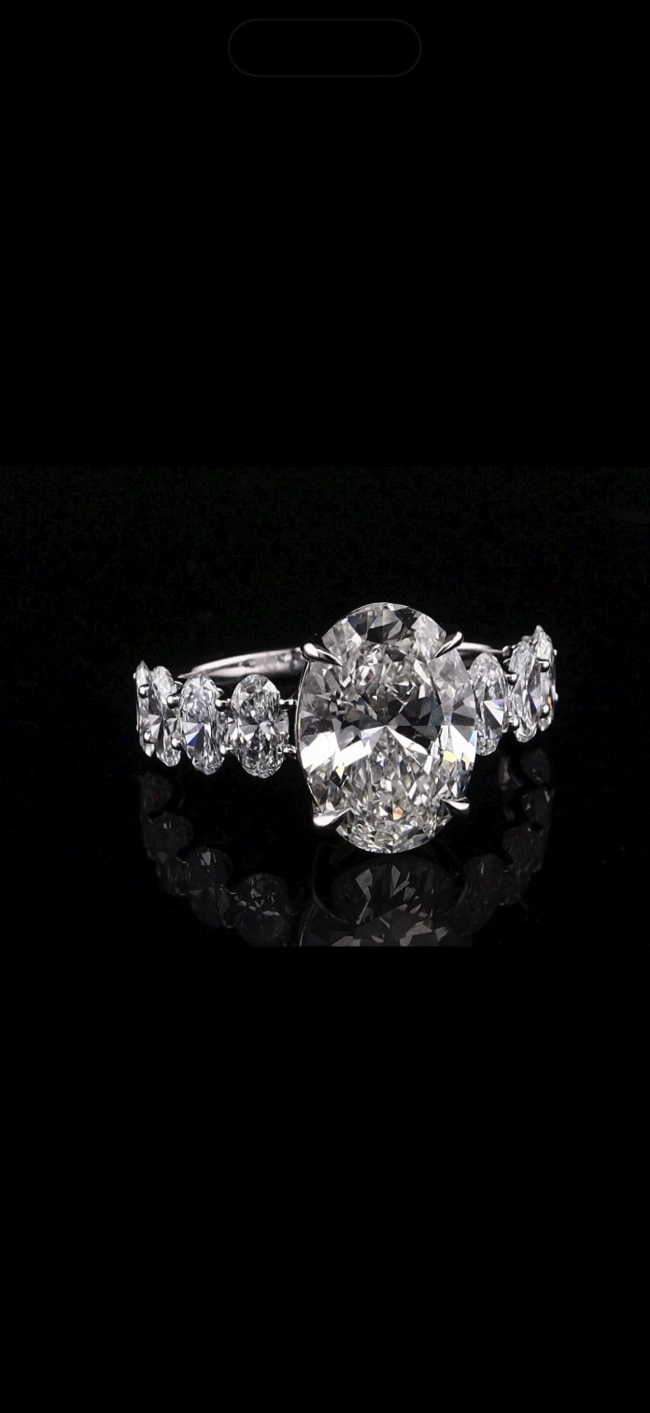 3.08ct Oval Cut Lab Grown Engagement Ring