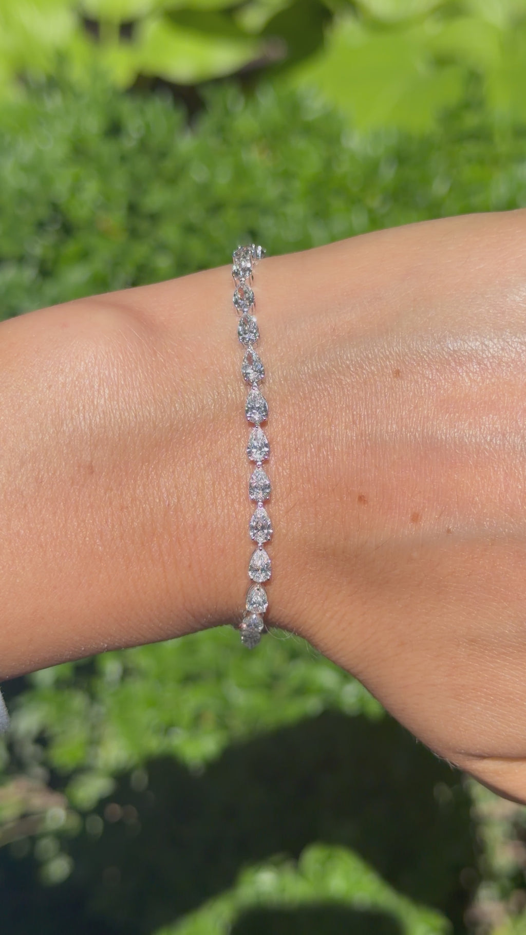 6.0ct Pear Shape Lab Grown Tennis Bracelet