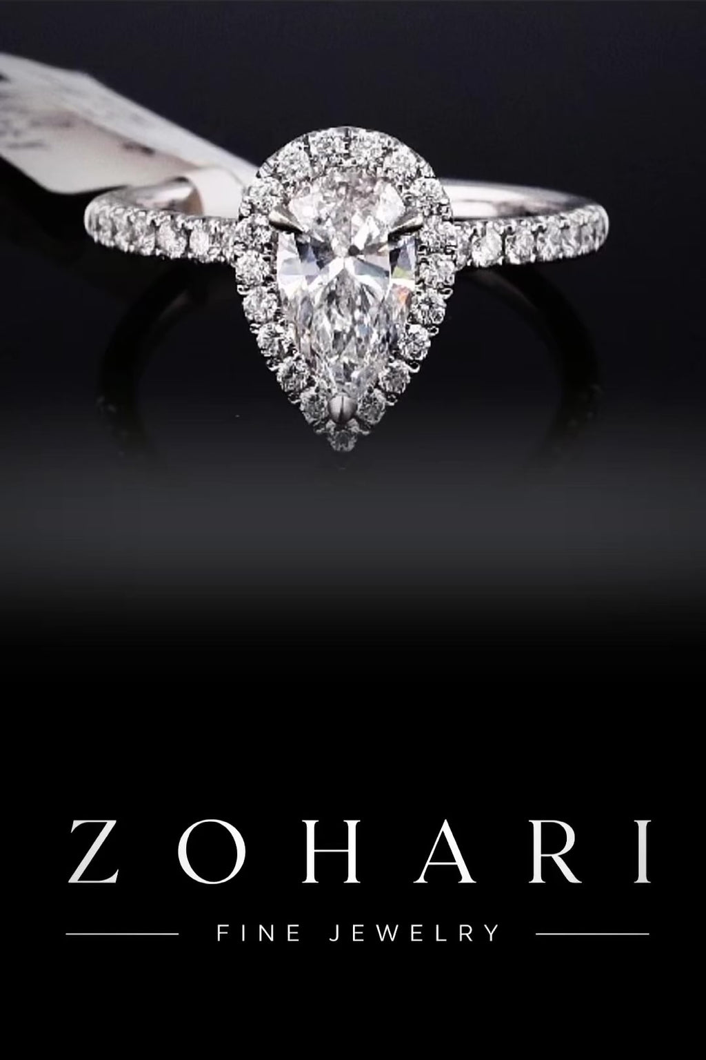 2.54ct Pear Shape Halo Lab Grown Engagement Ring