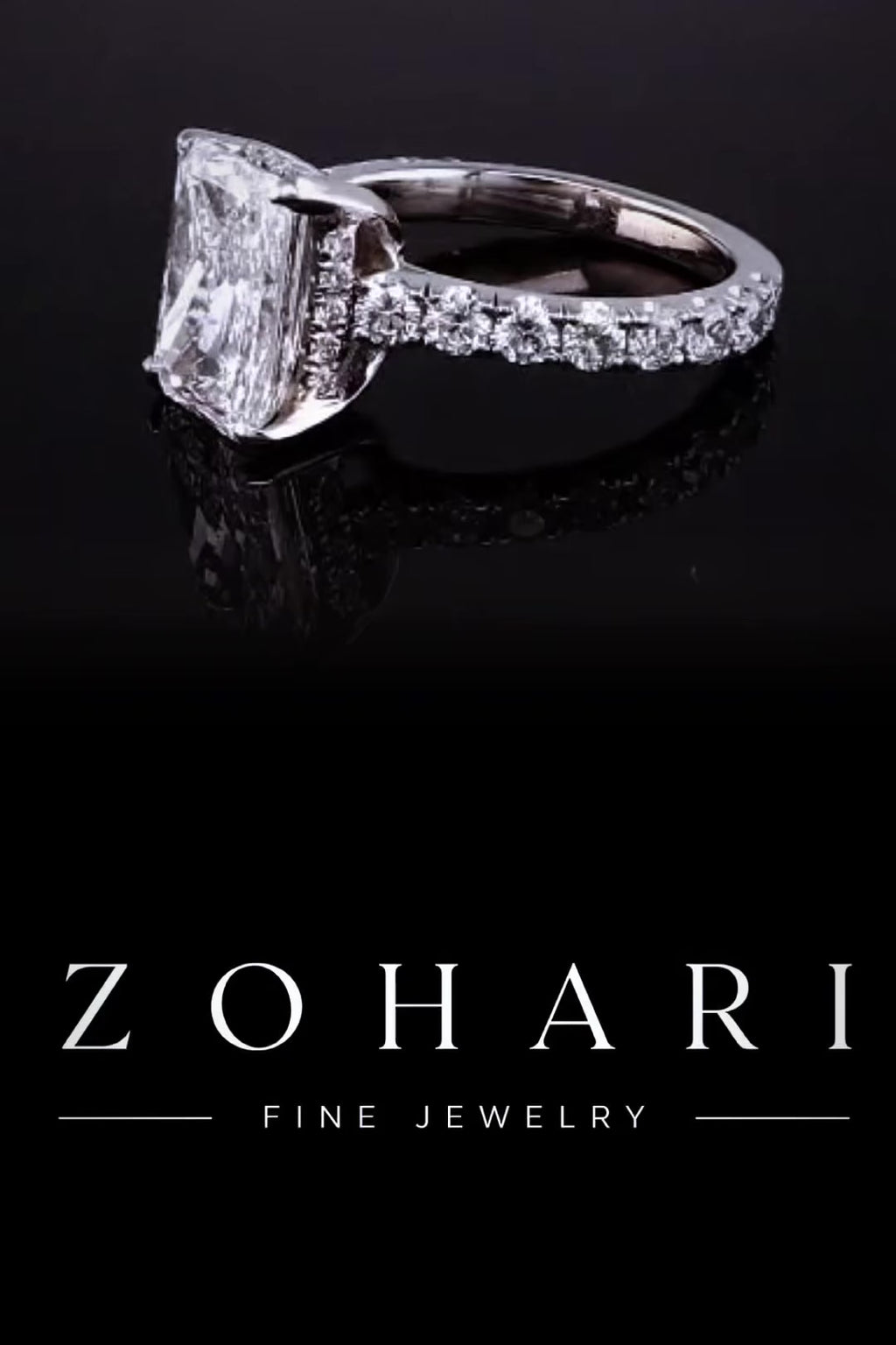 3.50ct Radiant Cut Lab Grown Engagement Ring