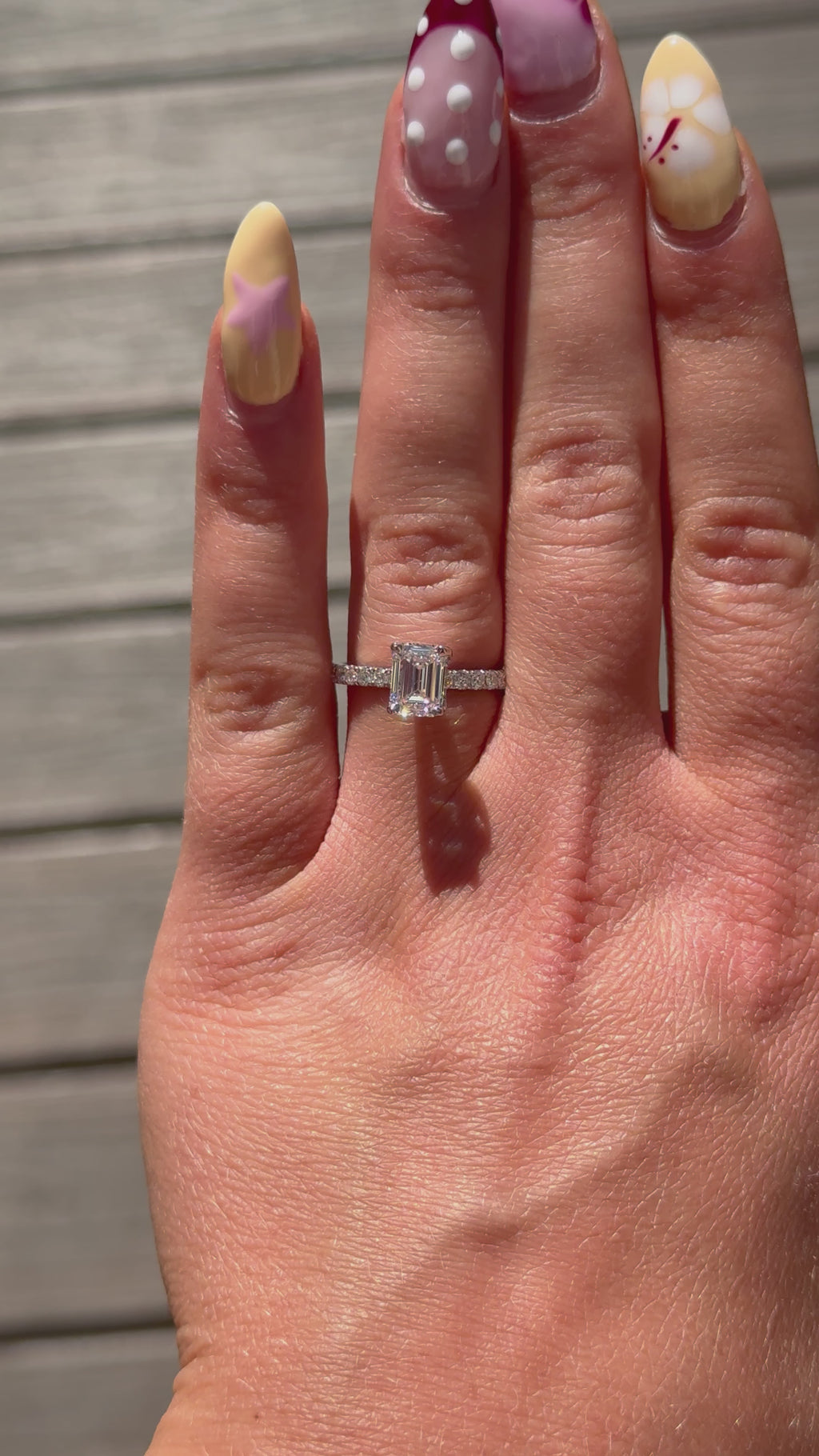 2.31ct Emerald Cut Lab Grown Engagement Ring