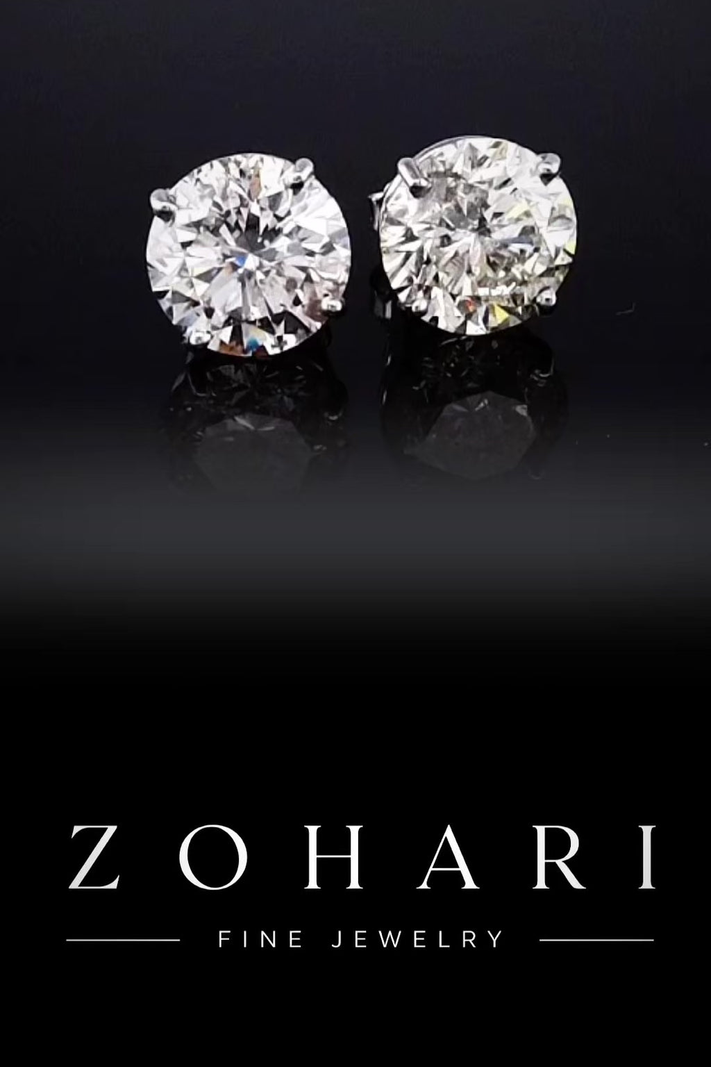 4.0ct Total Weight Round Lab Grown Stud Earrings