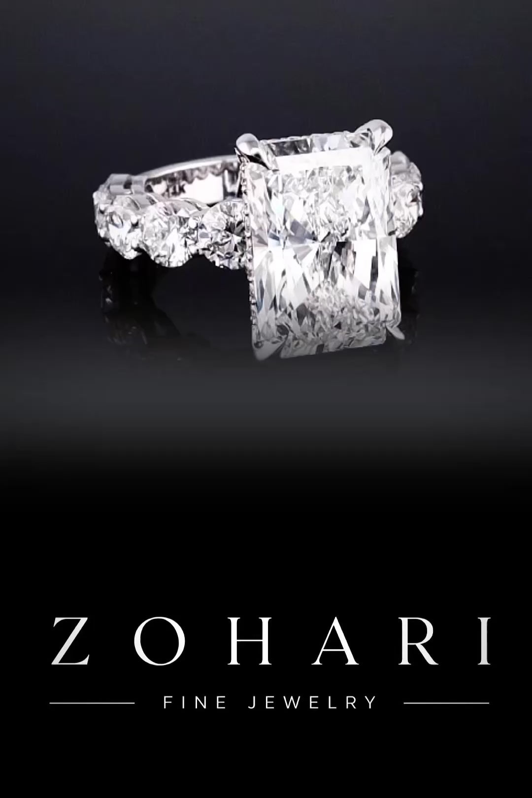 4.06ct Radiant Cut Lab Grown Engagement Ring