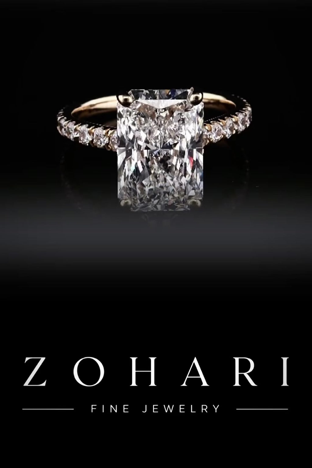 4.02ct Radiant Cut Lab Grown Engagement Ring