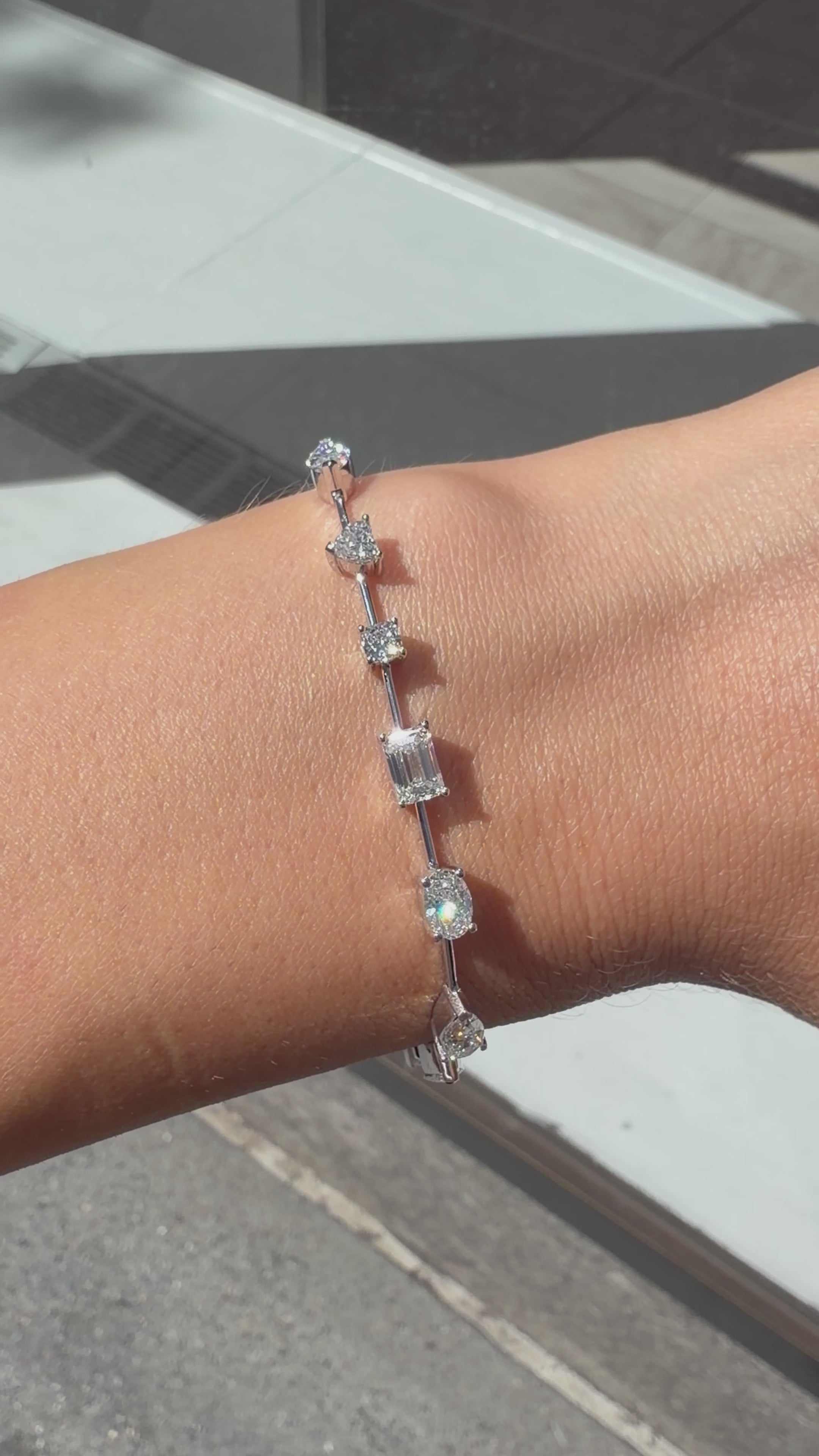6.70ct Multi-Shape Lab Grown Tennis Bracelet
