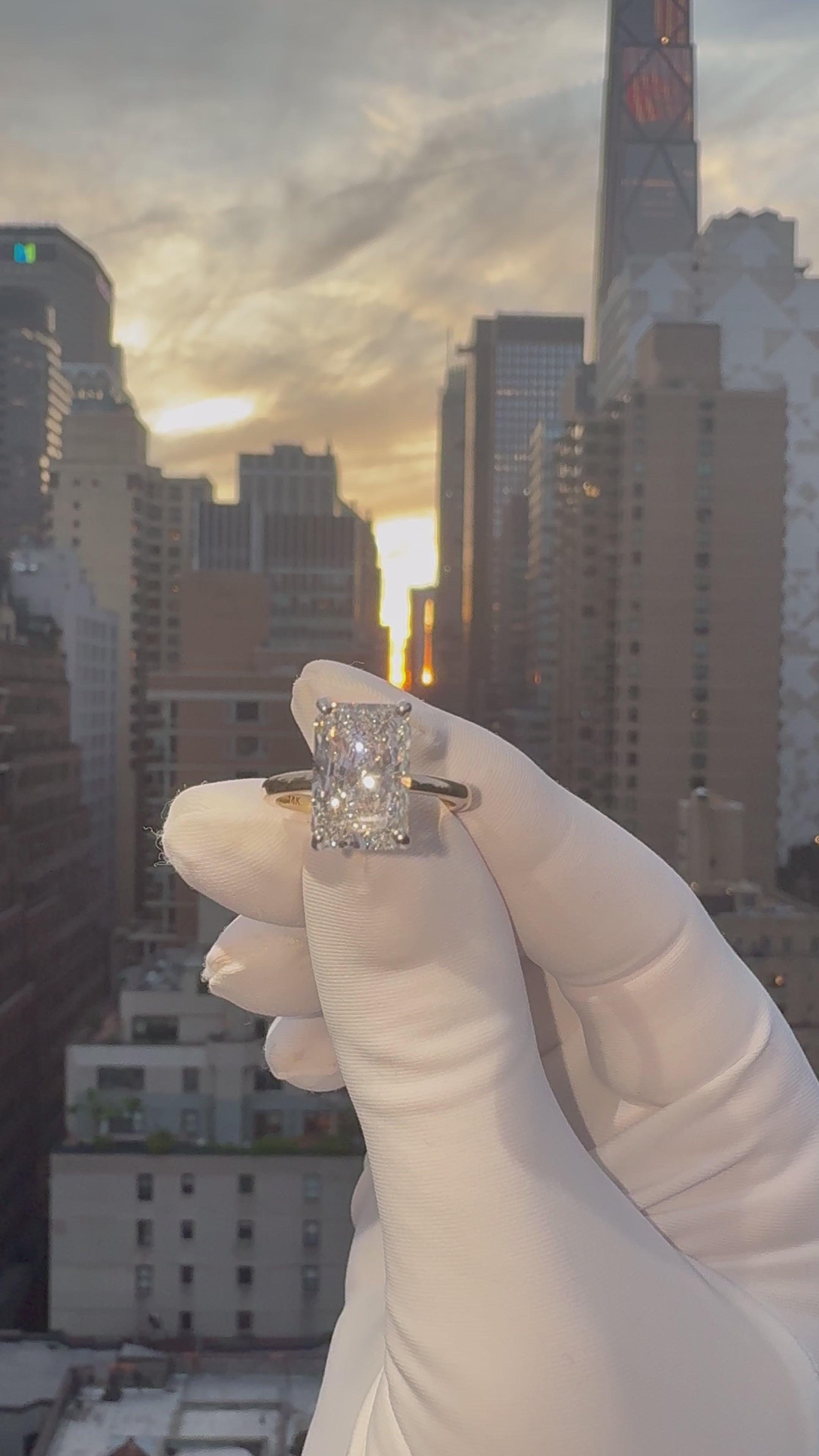 4.09ct Radiant Cut Lab Grown Engagement Ring