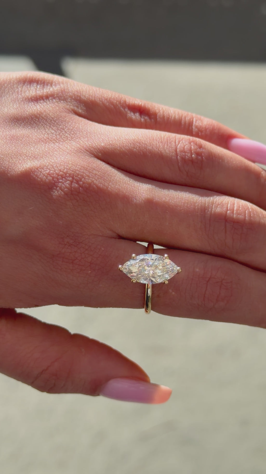 3.52ct Marquise Cut Lab Grown Engagement Ring