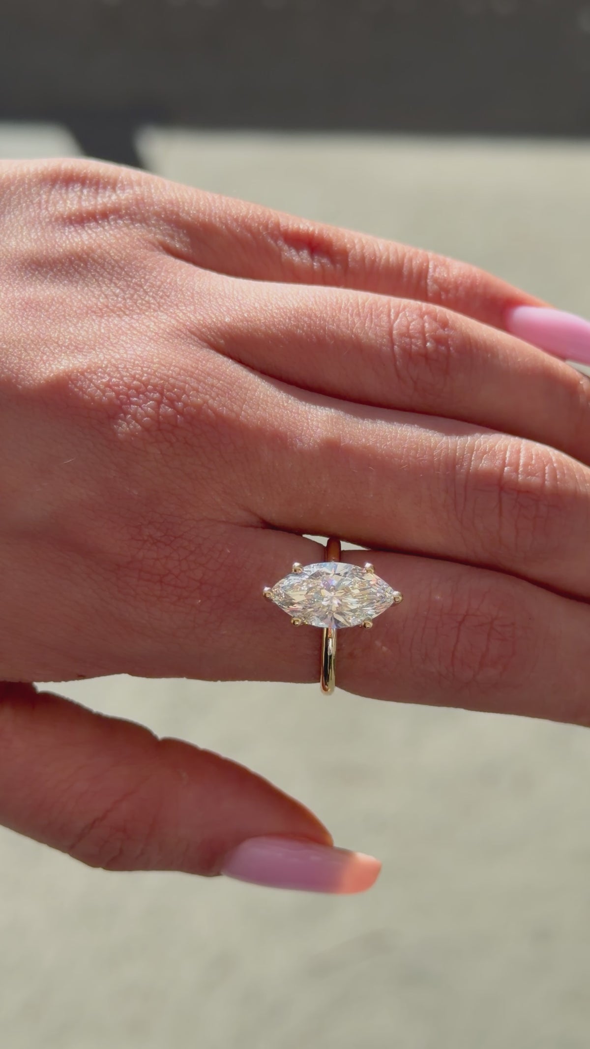 3.52ct Marquise Cut Lab Grown Engagement Ring