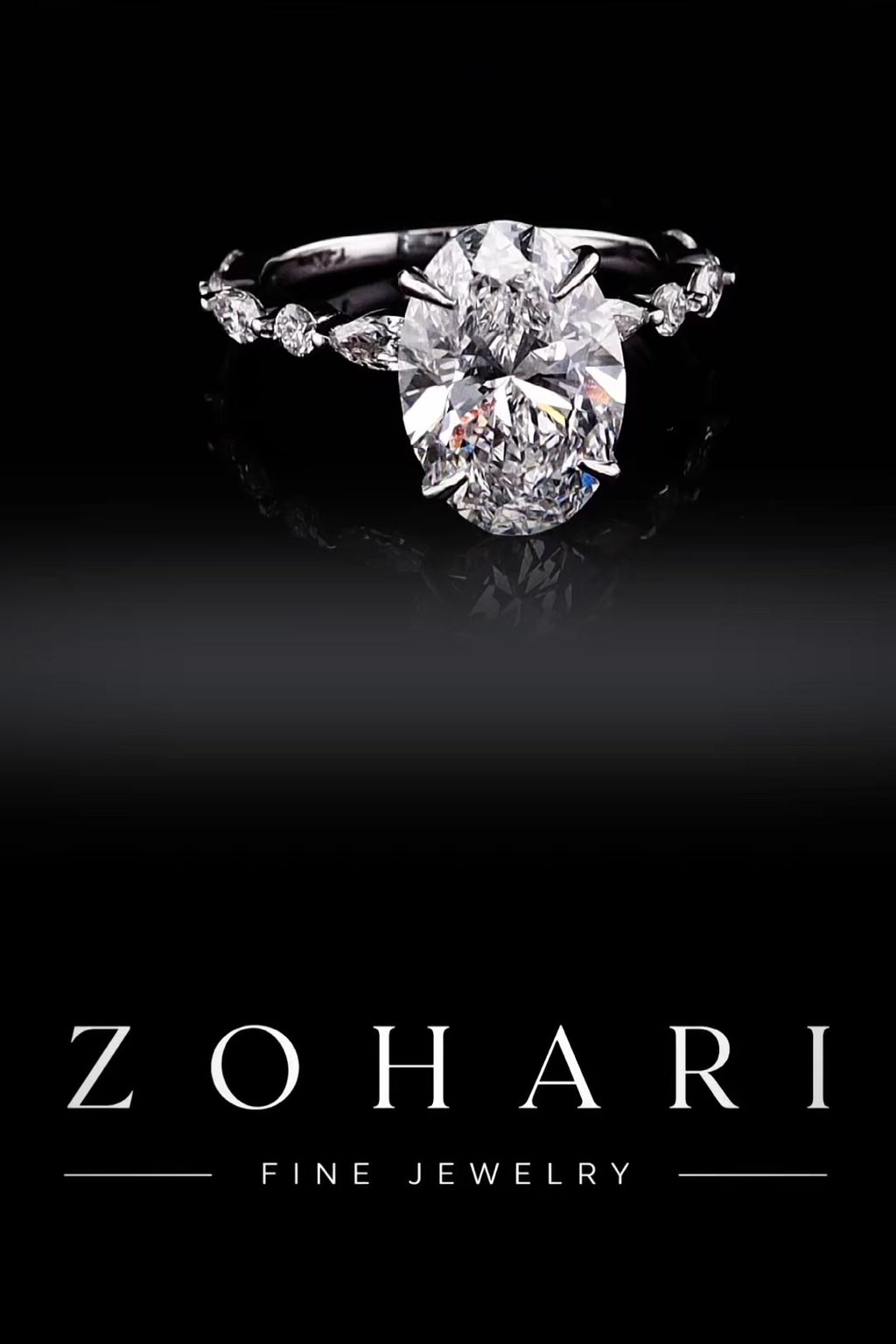 3.02ct Oval Cut Lab Grown Engagement Ring