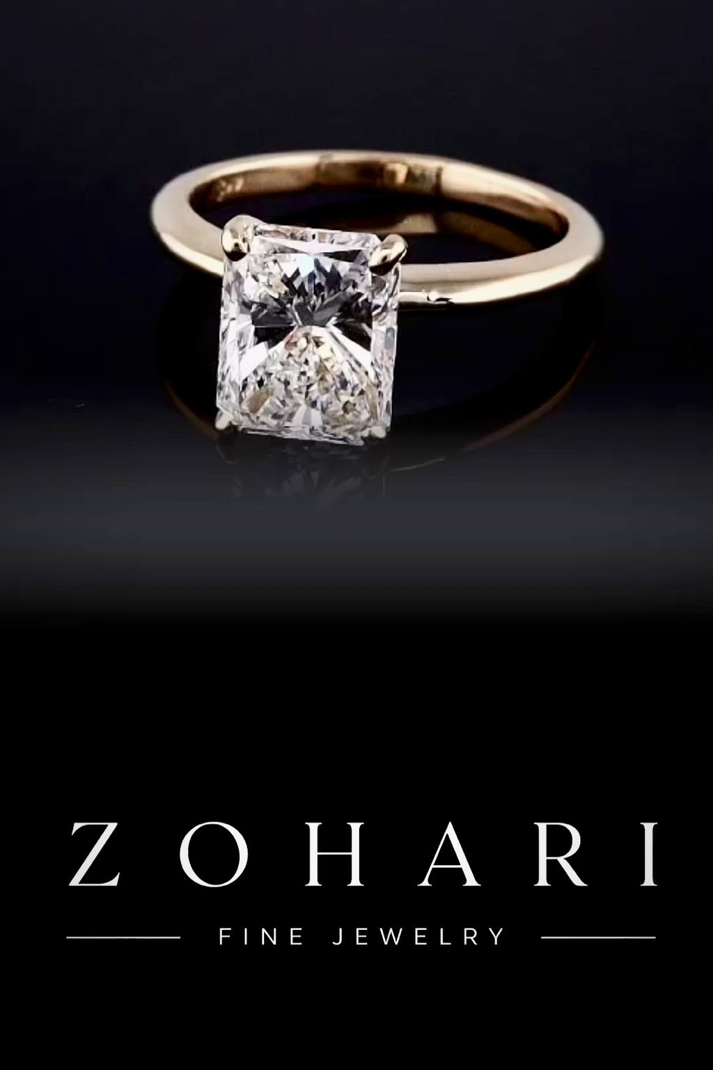 2.01ct Radiant Cut Solitare Lab Grown Engagement Ring
