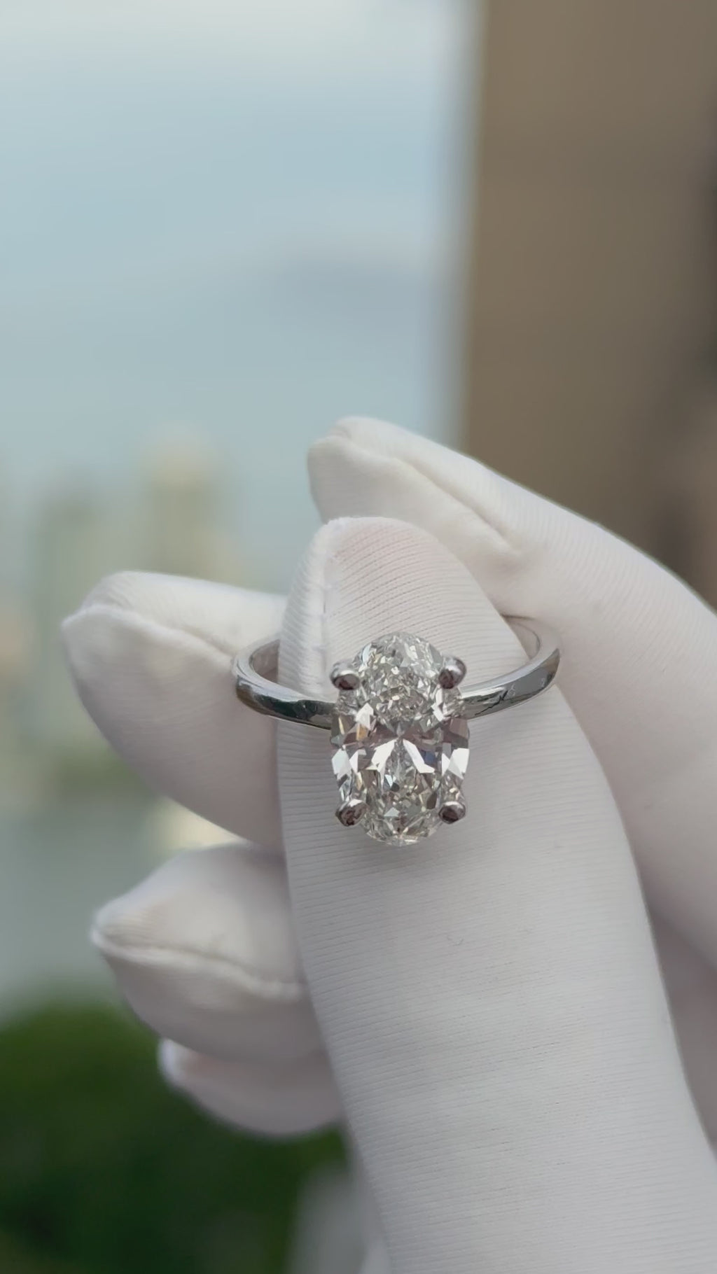 2.60ct Oval Solitaire Lab Grown Engagement Ring