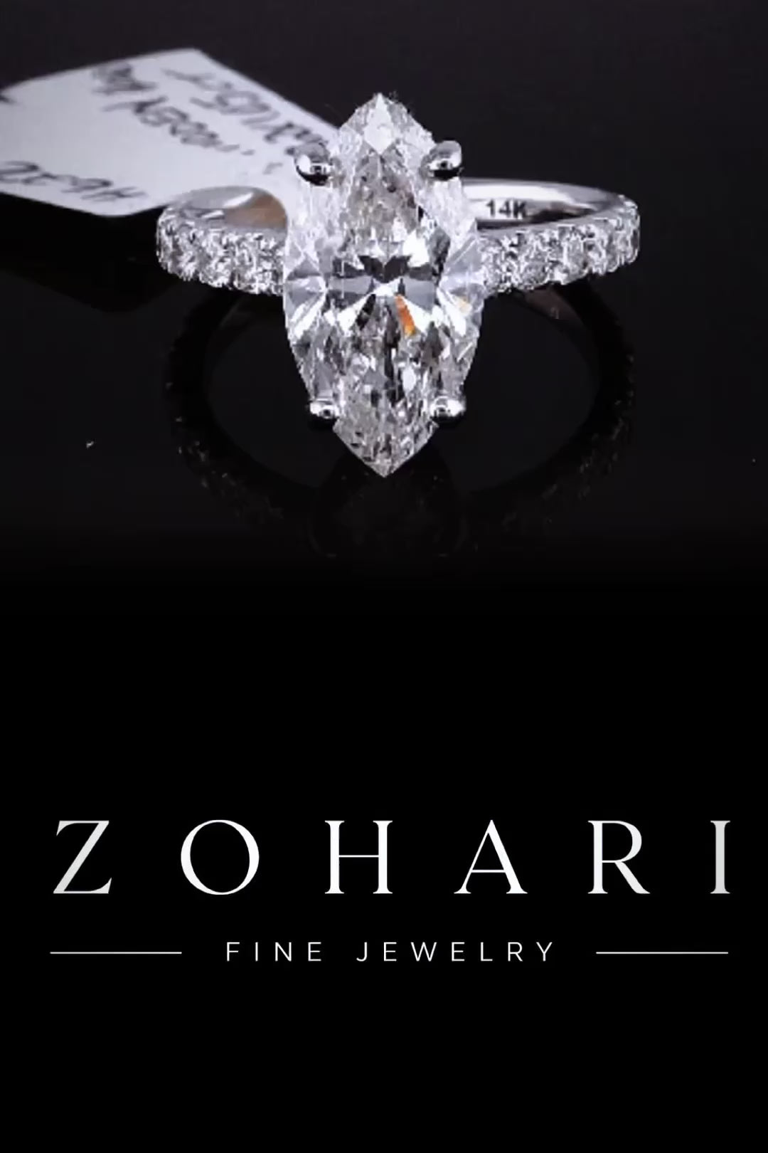 3.26ct Marquise Cut Lab Grown Engagement Ring